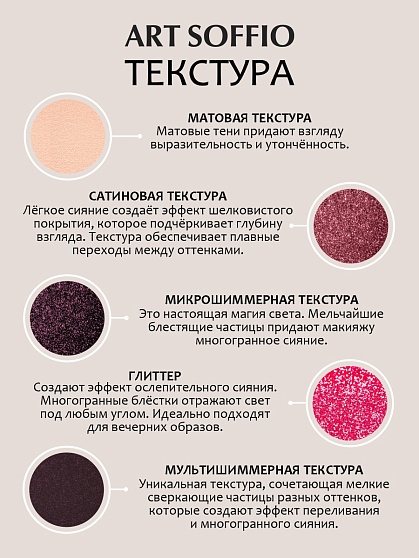 Палетка теней для глаз Art Soffio Creates Graphics - 06 Роза Камелия